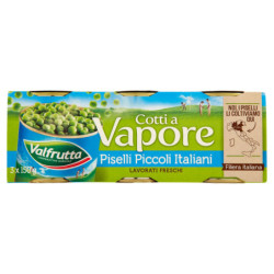 Valfrutta Cotti a Vapore Piselli Piccoli Italiani 3 x 150 g