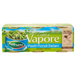 VALFRUTTA PEQUEÑOS GUISANTES ITALIANOS COCIDOS AL VAPOR 3 X 150 G