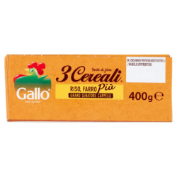 Gallo 3 Cereali Riso, Farro Più Grano Senatore Cappelli 400 g