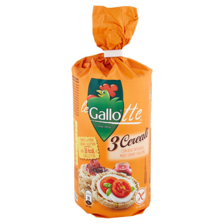 Gallo 3 Cereali le Gallotte con Riso Integrale, Mais e Grano Saraceno 100 g