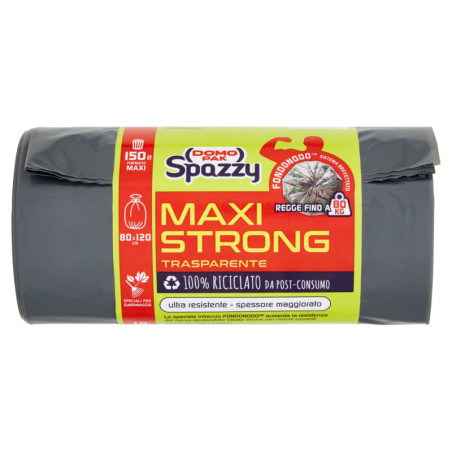 DOMOPAK SPAZZY MAXI STRONG TRASPARENTE 150 LT 80X120 CM 10 PZ