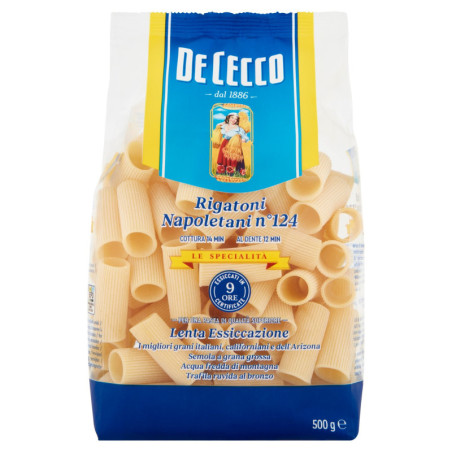 DE CECCO LAS ESPECIALIDADES RIGATONI NAPOLITANAS N°124 500 G