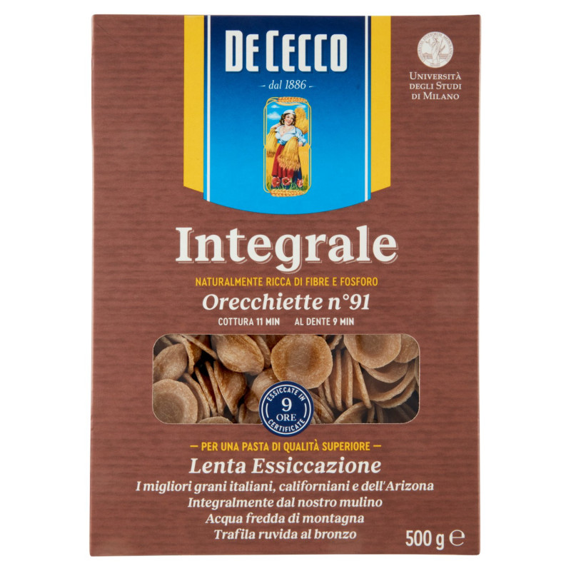 DE CECCO WHOLE WHOLE ORECHIETTE N° 91 500 G