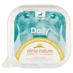 ALMO NATURE DAILY ADULT DOG CON POLLO, PROSCIUTTO E FORMAGGIO 300 G