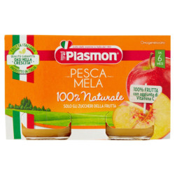 PLASMON MELOCOTÓN MANZANA HOMOGENIZADO 2 X 104 G