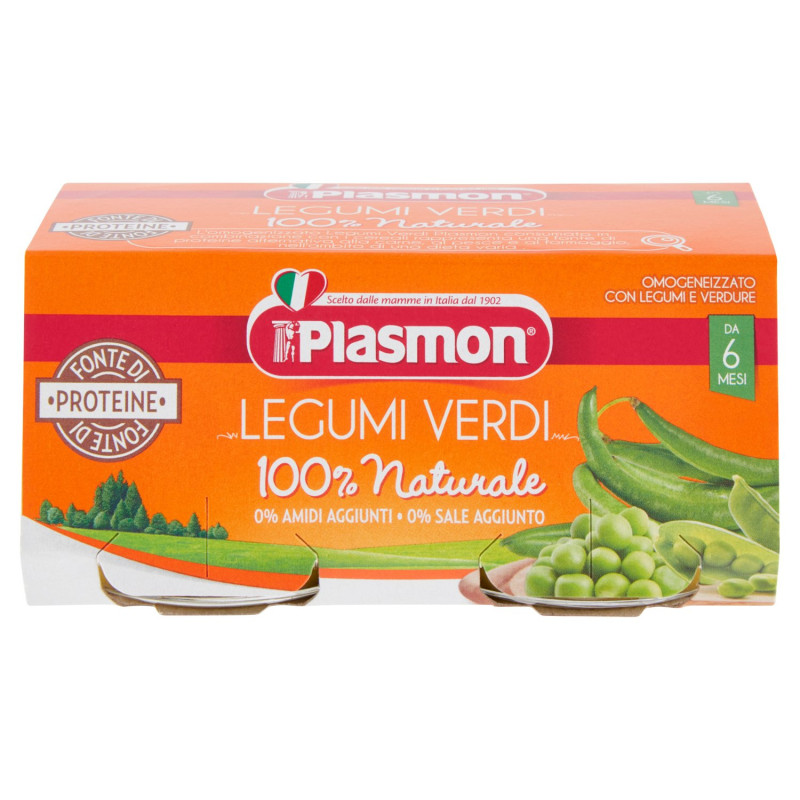 PLASMON LEGUMI VERDI OMOGENEIZZATO CON LEGUMI E VERDURE 2 X 80 G