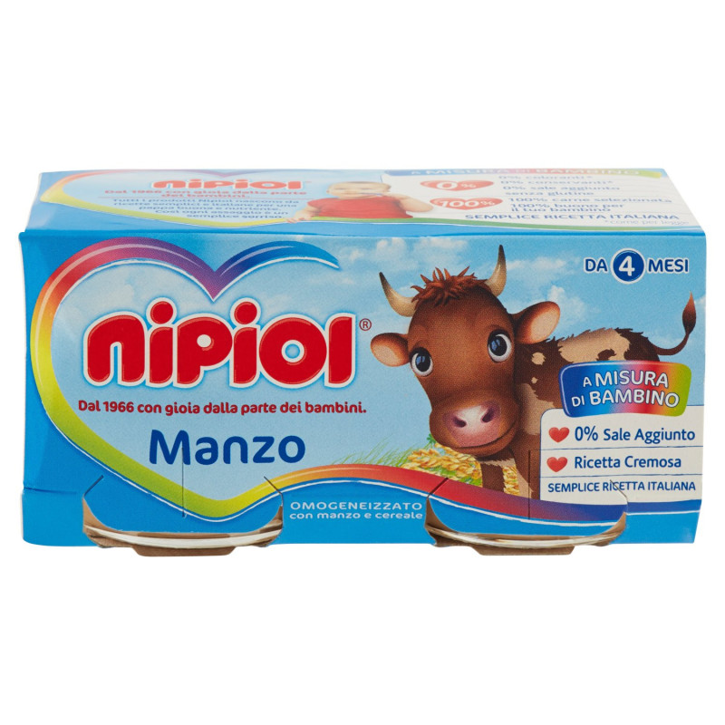 NIPIOL HOMOGENISIERTES RINDFLEISCH MIT FLEISCH UND GETREIDE 2 X 80 G