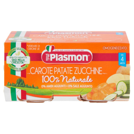 Plasmon Omogeneizzato Carote Patate e Zucchine 2 x 80 g