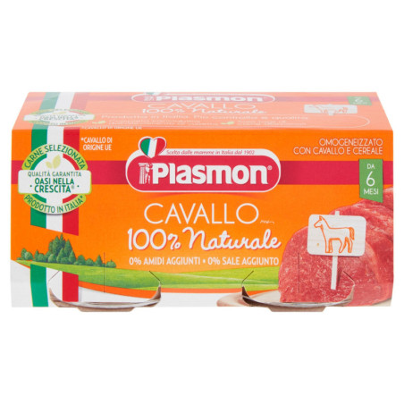 PLASMON CABALLO HOMOGENIZADO CON CEREAL 2 X 80 G