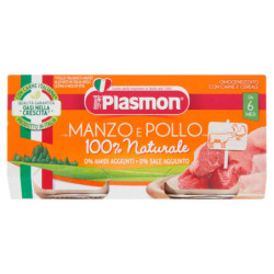 PLASMON HOMOGENISIERTES RIND- UND HÜHNCHEN MIT GETREIDE 2 X 80 G