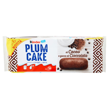 KINDER PLUM CAKE AL CACAO E GOCCE DI CIOCCOLATO 6 X 33 G