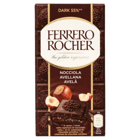 FERRERO ROCHER OSCURO 55%** AVELLANA 90 G