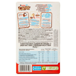 TARJETAS KINDER 3 PAQUETES 76,8 G