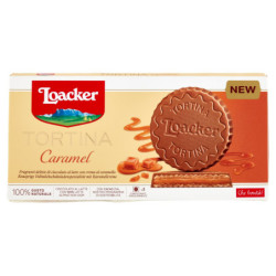 LOACKER TARTA DE CHOCOLATE CON LECHE Y CARAMELO CON CREMA DE CARAMELO Y OBLEAS 21GX6