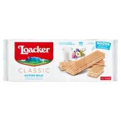 LOACKER WAFER CLASSIC ALPINE MILK WAFERS WITH NON-GMO ALPINE MILK CREAM 175 G