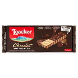 LOACKER WAFER CHOCOLAT RICOPERTI DI CIOCCOLATO FONDENTE CON CREMA DARK CHOCOLATE WAFERS 118G