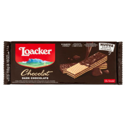 LOACKER OBLEAS DE CHOCOLAT CUBIERTAS DE CHOCOLATE NEGRO CON CREMA DE OBLEAS DE CHOCOLATE NEGRO 118G