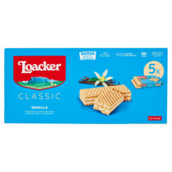 Loacker Wafer Classic Vanilla Wafers con Crema alla Vaniglia Bourbon del Madagascar 5 x 45 g