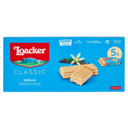 LOACKER WAFER CLASSIC VANILLA WAFERS CON CREMA ALLA VANIGLIA BOURBON DEL MADAGASCAR 5 X 45 G