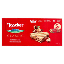 Loacker Wafer Classic Napolitaner wafers con crema alla nocciola 45gx5