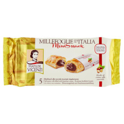 PASTICCERIA MATILDE VICENZI MILLEFOGLIE D'ITALIA MINI SNACKS REICH AN HASELNUSSCREME 5 X 25 G