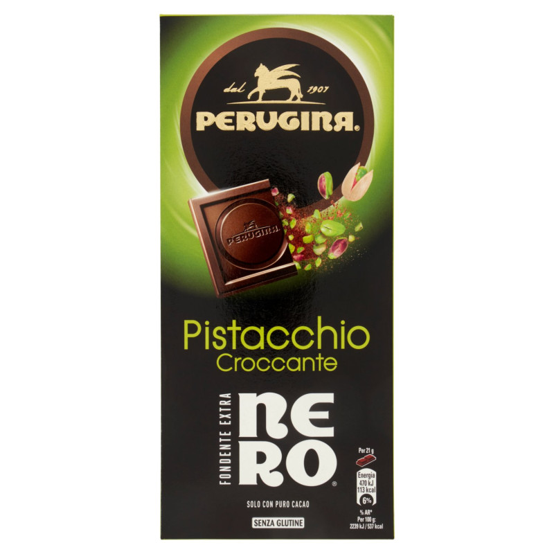 PERUGINA Nero Fondente Extra Pistacchio Tavoletta Cioccolato Fondente 85g