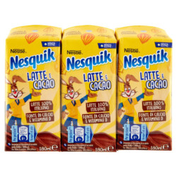 NESQUIK trinkfertiges Instant-Getränk auf Milch- und Kakaobasis, 3 Stück à 180 ml