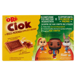 ORO CIOK BISCUITS WITH HAZELNUT CHOCOLATE BAR - 10 X 25 G