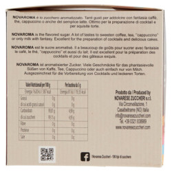 NOVAROMA AZÚCAR SABOR AVELLANA - CACAO - VAINILLA - ANÍS - CANELA 80 X 5 G