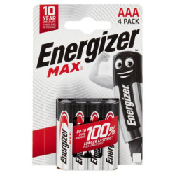 ENERGIZADOR MAX AAA 4 UDS