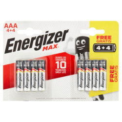 Energizer Max AAA Mini Stilo 4+4 pz