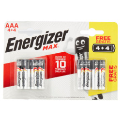 Energizer Max AAA Mini Stilo 4+4 pz