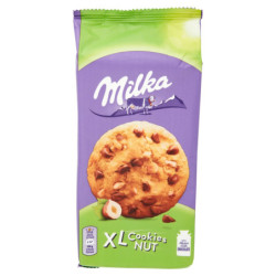 Milka XL Cookies Nut, maxi cookie con cioccolato al latte Milka e nocciole - 184g