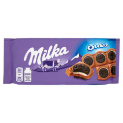 MILKA OREO SANDWICH, Riegel aus 100 % Alpenmilchschokolade mit Oreo-Keksen – 92 g