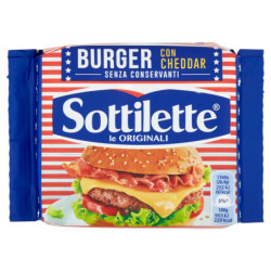 Sottilette Burger con Cheddar - formaggio fuso a fette - 185 g