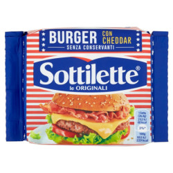 Sottilette Burger con Cheddar - formaggio fuso a fette - 185 g