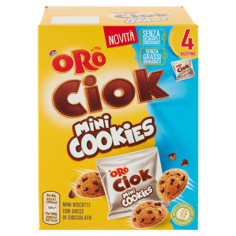 MINI GALLETAS ORO CIOK, MINI GALLETAS CON CHIPS DE CHOCOLATE - 160G