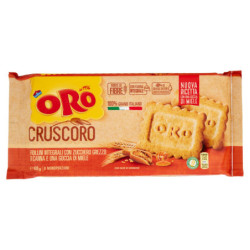 ORO SAIWA CRUSCORO - BISCOTTI INTEGRALI 100% GRANO ITALIANO CON ZUCCHERO DI CANNA E MIELE - 400G