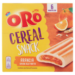 ORO CEREAL SNACK NARANJA, BARRA BLANDA CON RELLENO DE NARANJA - 162G