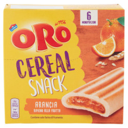 ORO CEREAL SNACK ARANCIA, SOFFICE BARRETTA CON RIPIENO ALL'ARANCIA - 162G