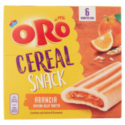 ORO CEREAL SNACK NARANJA, BARRA BLANDA CON RELLENO DE NARANJA - 162G