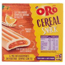 ORO CEREAL SNACK NARANJA, BARRA BLANDA CON RELLENO DE NARANJA - 162G