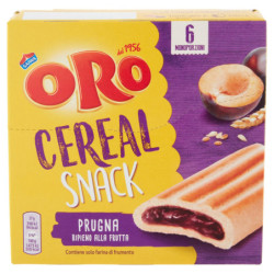 Oro Cereal Snack Prugna, soffice barretta con ripieno alla prugna - 162g