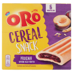 Oro Cereal Snack Prugna, soffice barretta con ripieno alla prugna - 162g