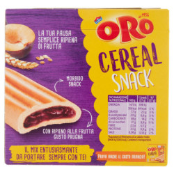 ORO SNACK CEREAL CIRUELA, BARRA BLANDA CON RELLENO DE CIRUELA - 162G