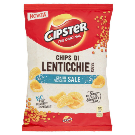 CIPSTER THE ORIGINAL CHIPS DI LENTICCHIE ROSSE AL SALE - 80G