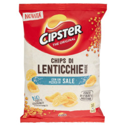 CIPSTER THE ORIGINAL CHIPS DI LENTICCHIE ROSSE AL SALE - 80G