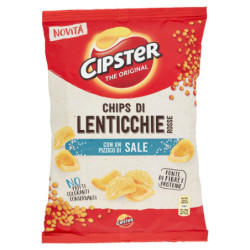 CIPSTER THE ORIGINAL CHIPS DI LENTICCHIE ROSSE AL SALE - 80G