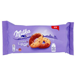 Milka Cookie Loop biscotti con gocce di cioccolato al latte Milka 100% Alpino 176g