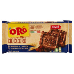 Oro Saiwa Cioccoro - biscotti integrali con cacao, gocce di cioccolato, fiocchi d'avena - 300g